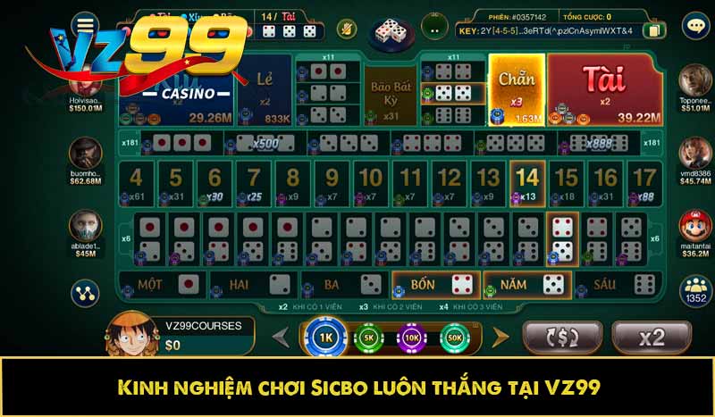 Sicbo là gì? Có bao nhiêu loại và kinh nghiệm chiến thắng 8 Kinh nghiệm chơi Sicbo luôn thắng tại VZ99